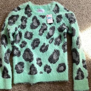 Justice Girls Long Sleeved Sweater Soft & fluffy Jewels. Brand New With Tags